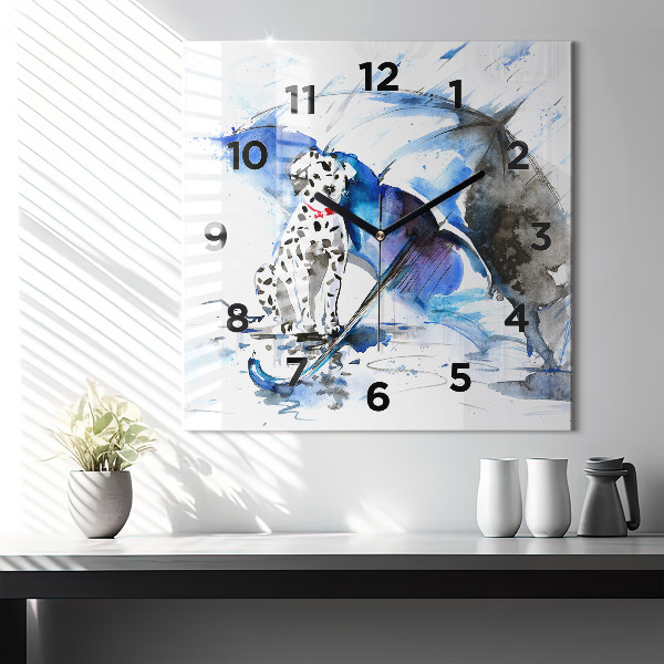 Orologio quadrato Dalmata e ombrello