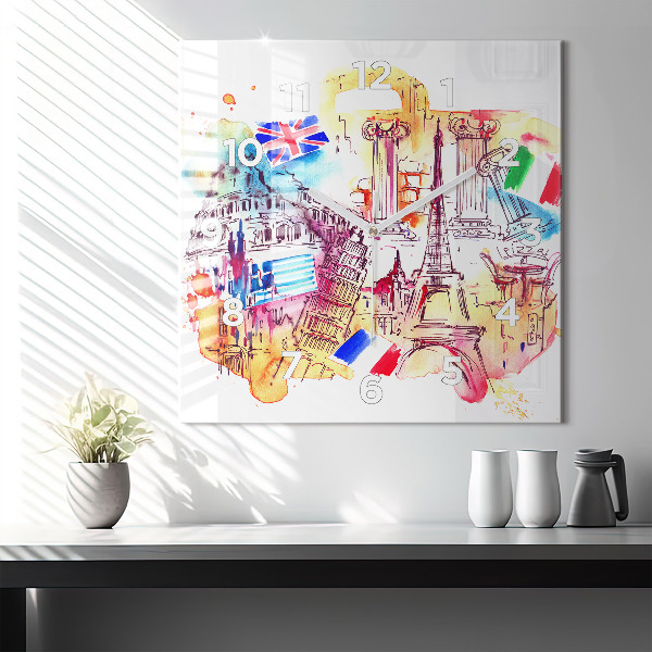 Orologio quadrato Paesi attraenti nel mondo