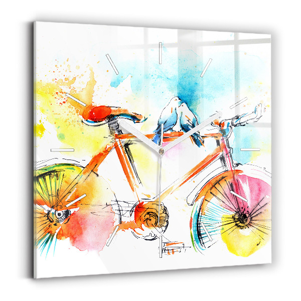 Orologio quadrato Bici dipinta