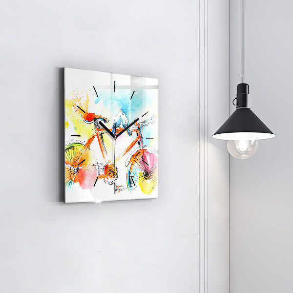Orologio quadrato Bici dipinta