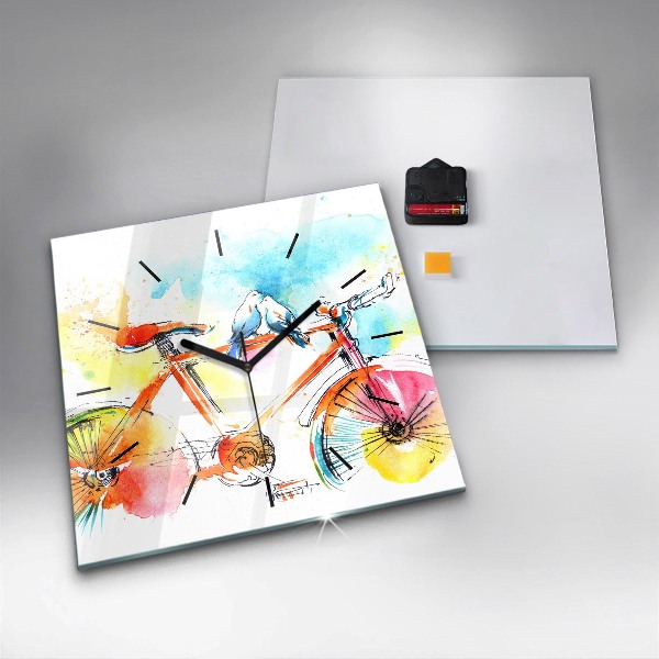 Orologio quadrato Bici dipinta
