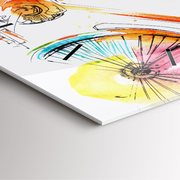 Orologio quadrato Bici dipinta