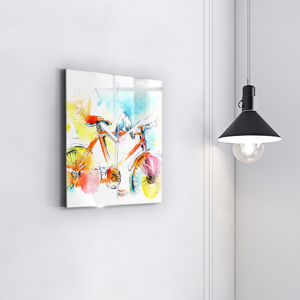 Orologio quadrato Bici dipinta