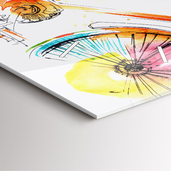 Orologio quadrato Bici dipinta