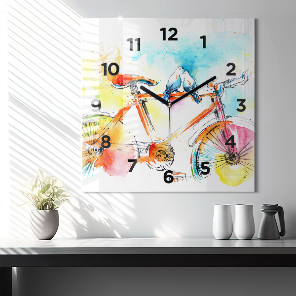 Orologio quadrato Bici dipinta