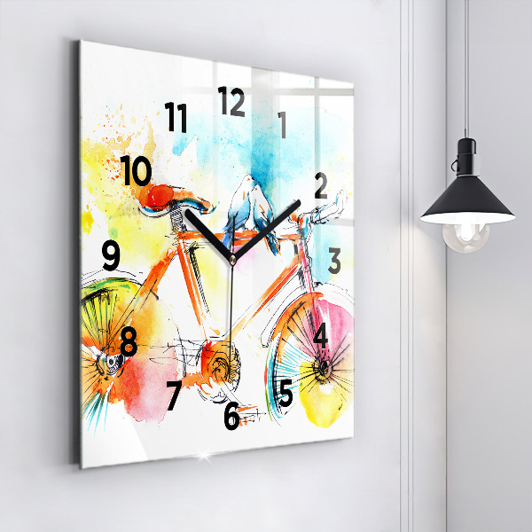Orologio quadrato Bici dipinta