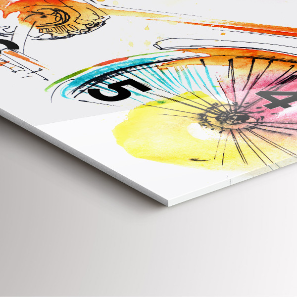 Orologio quadrato Bici dipinta