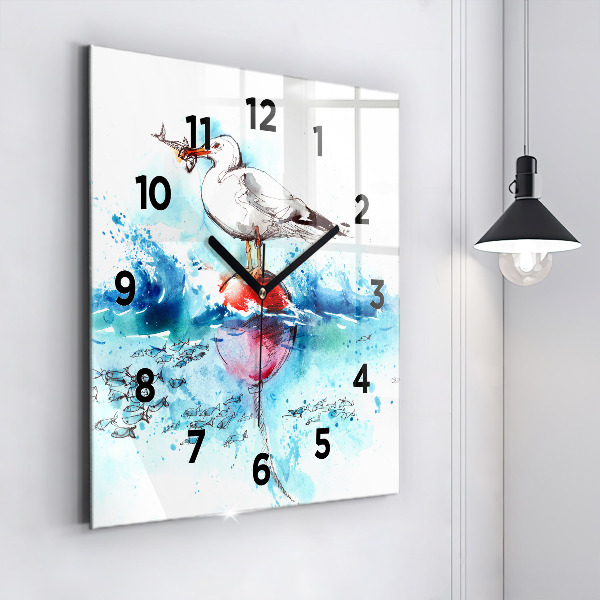 Orologio quadrato Gabbiano dipinto