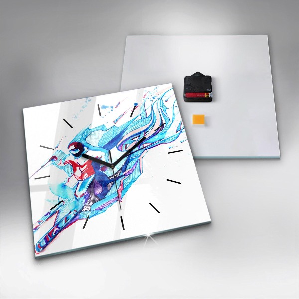 Orologio quadrato Sciatore