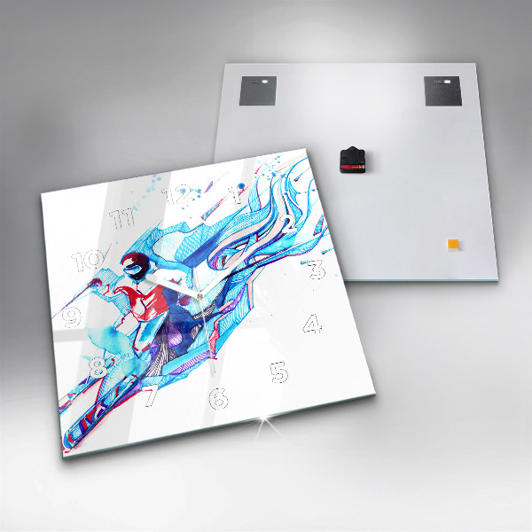 Orologio quadrato Sciatore