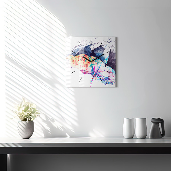 Orologio quadrato Ombrello antipioggia e città