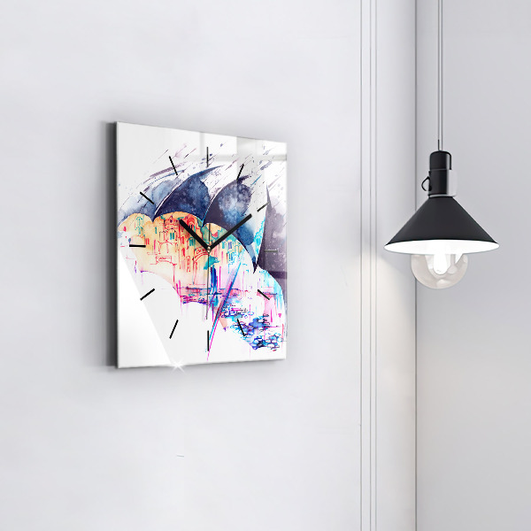 Orologio quadrato Ombrello antipioggia e città