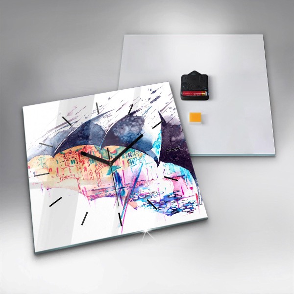 Orologio quadrato Ombrello antipioggia e città