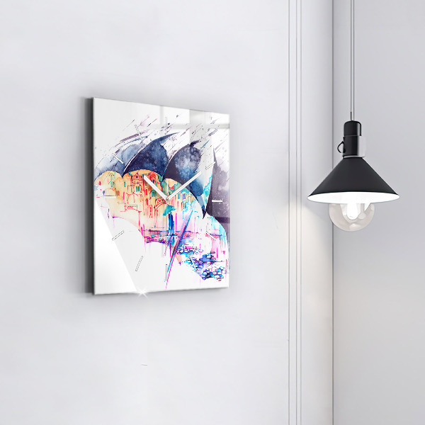 Orologio quadrato Ombrello antipioggia e città