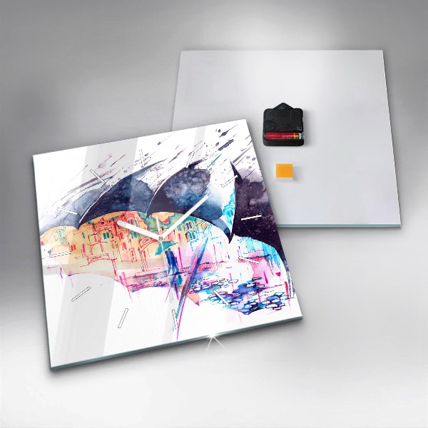 Orologio quadrato Ombrello antipioggia e città