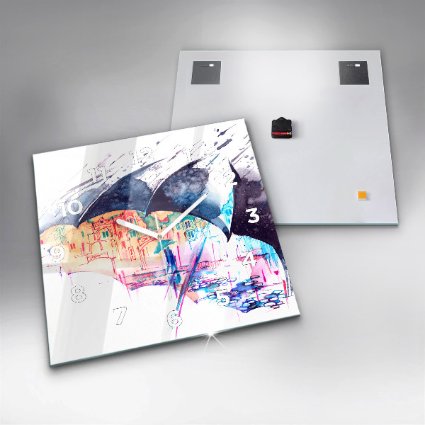 Orologio quadrato Ombrello antipioggia e città