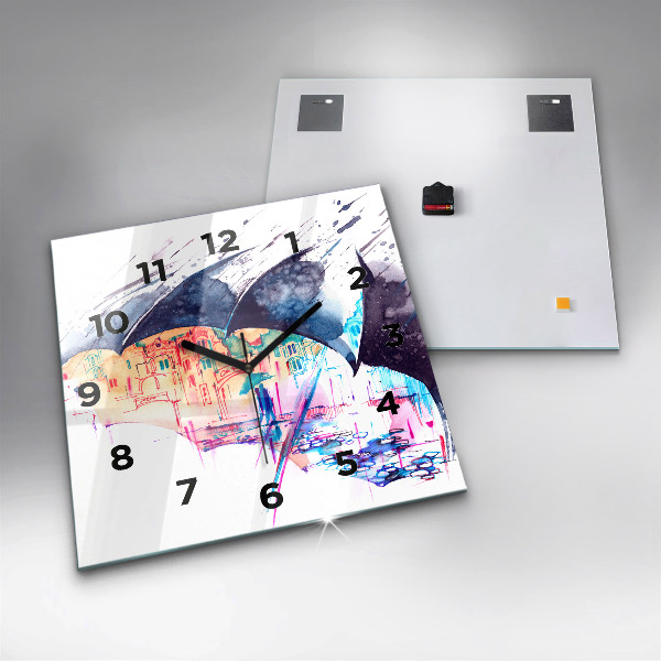 Orologio quadrato Ombrello antipioggia e città