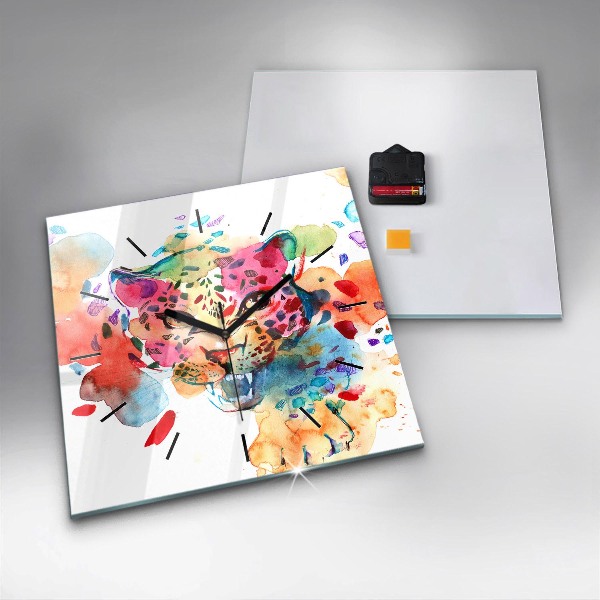 Orologio quadrato Gatto selvatico astratto