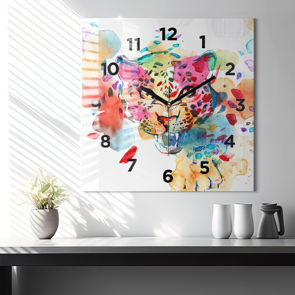 Orologio quadrato Gatto selvatico astratto