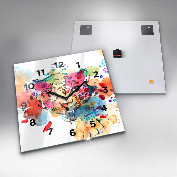 Orologio quadrato Gatto selvatico astratto