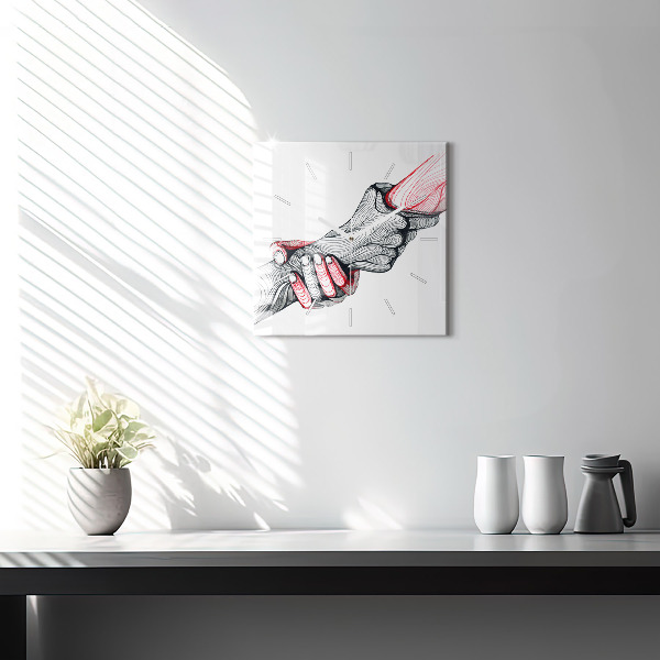 Orologio quadrato Tenersi per mano