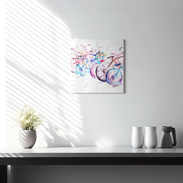 Orologio quadrato Biciclette cittadine colorate