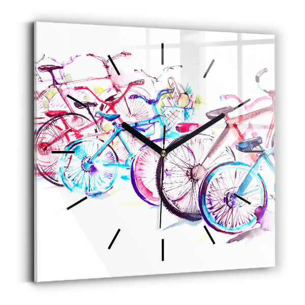 Orologio quadrato Biciclette cittadine colorate