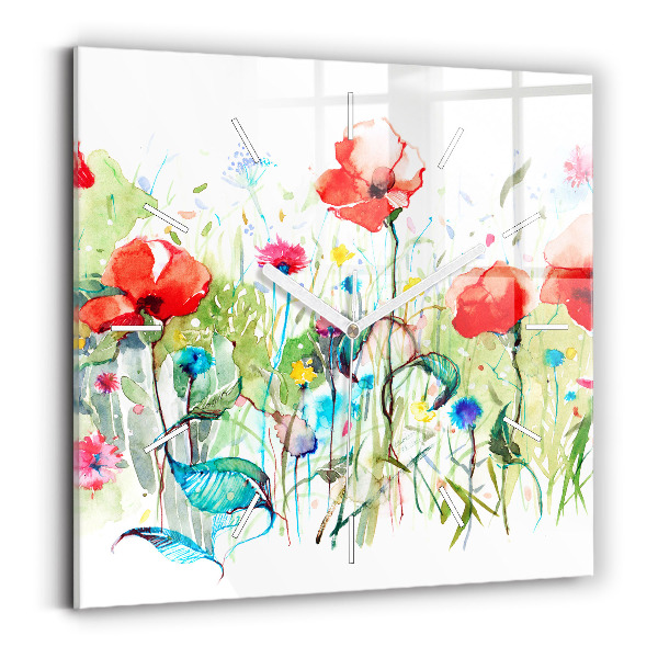 Orologio quadrato Fiori nel prato