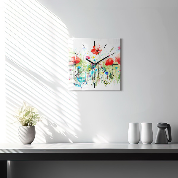 Orologio quadrato Fiori nel prato