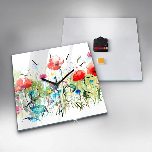 Orologio quadrato Fiori nel prato