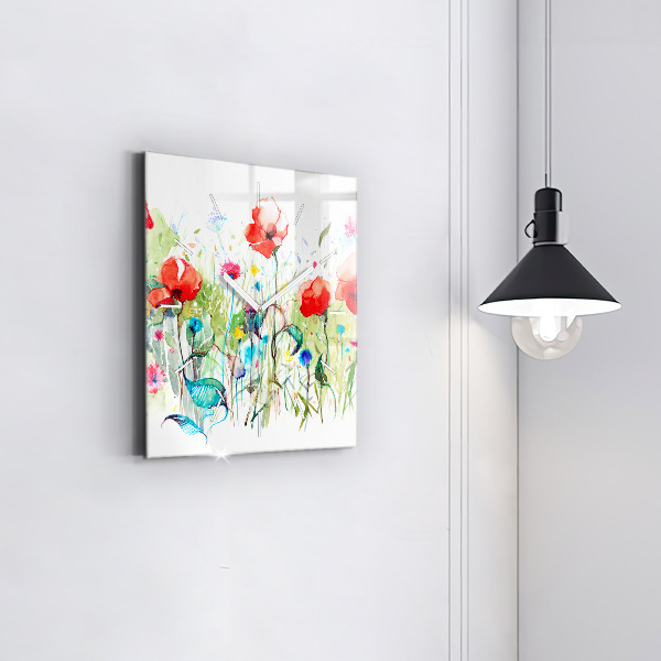 Orologio quadrato Fiori nel prato