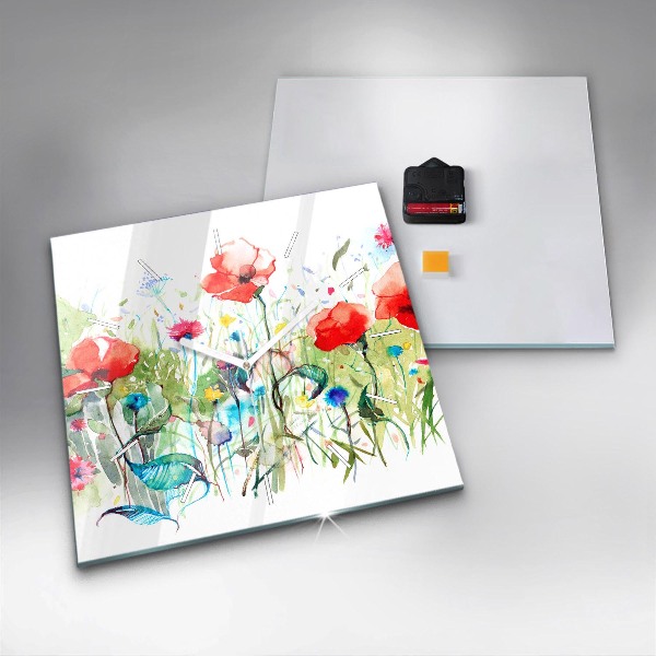 Orologio quadrato Fiori nel prato