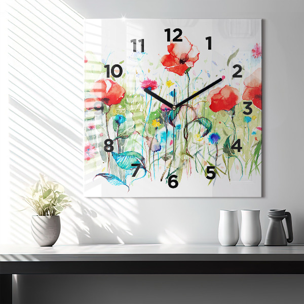 Orologio quadrato Fiori nel prato