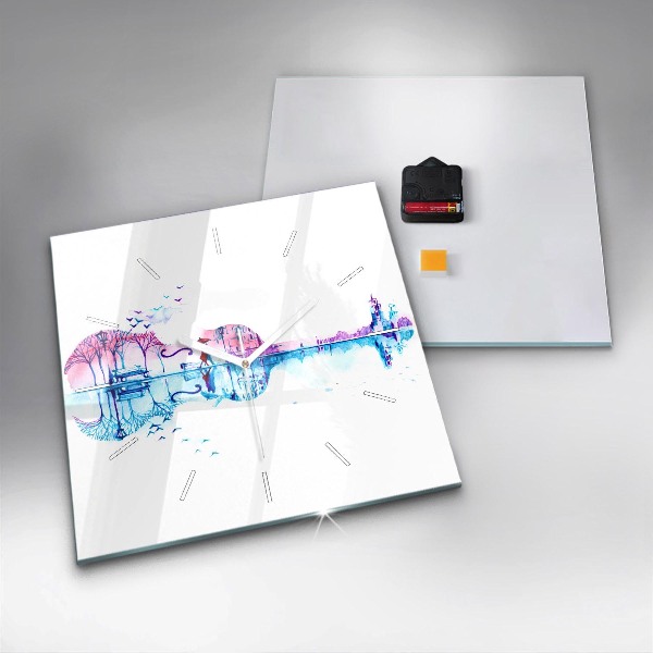 Orologio quadrato Lago del parco del violoncello