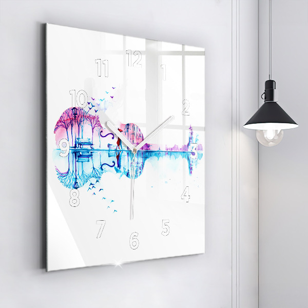 Orologio quadrato Lago del parco del violoncello