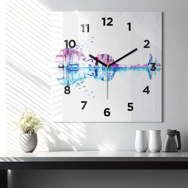 Orologio quadrato Lago del parco del violoncello