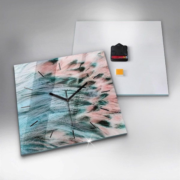 Orologio quadrato Piume colorate