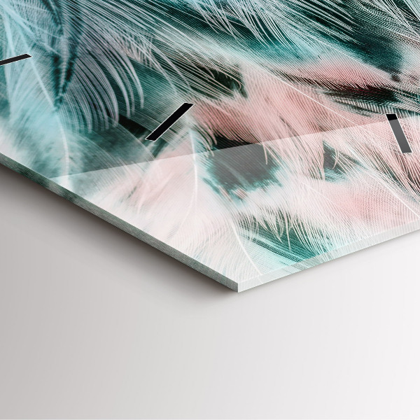 Orologio quadrato Piume colorate