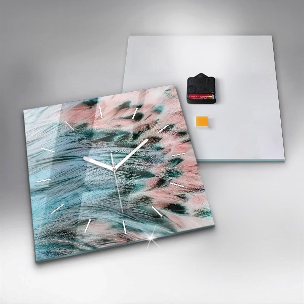 Orologio quadrato Piume colorate