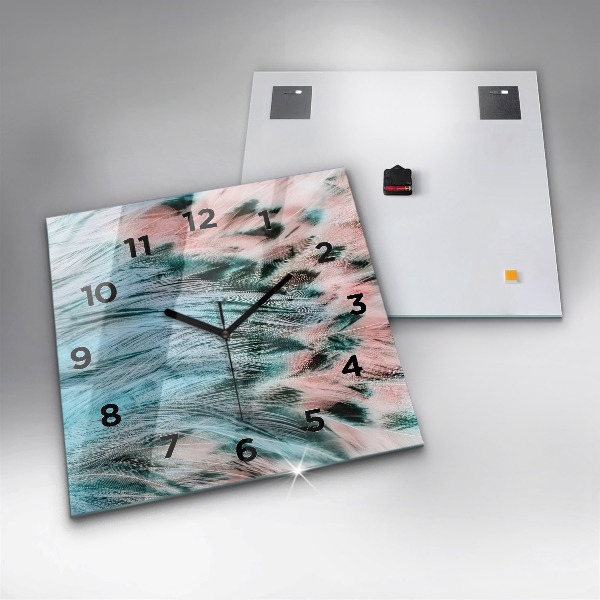 Orologio quadrato Piume colorate