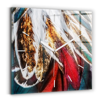 Orologio quadrato Piume di uccello marrone chiaro