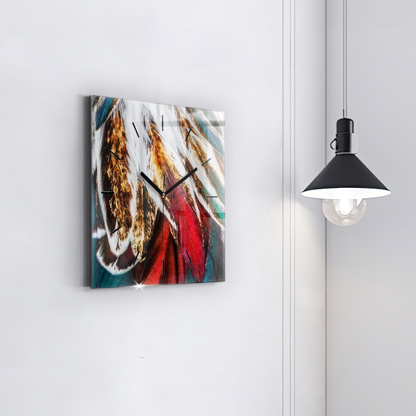 Orologio quadrato Piume di uccello marrone chiaro