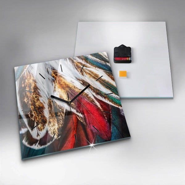 Orologio quadrato Piume di uccello marrone chiaro