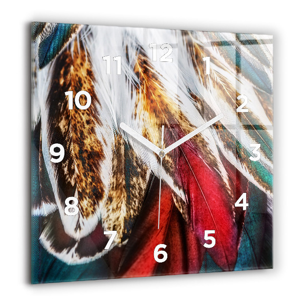 Orologio quadrato Piume di uccello marrone chiaro