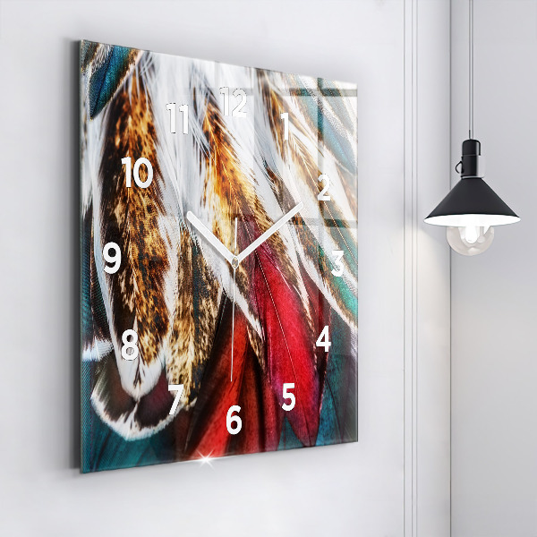 Orologio quadrato Piume di uccello marrone chiaro