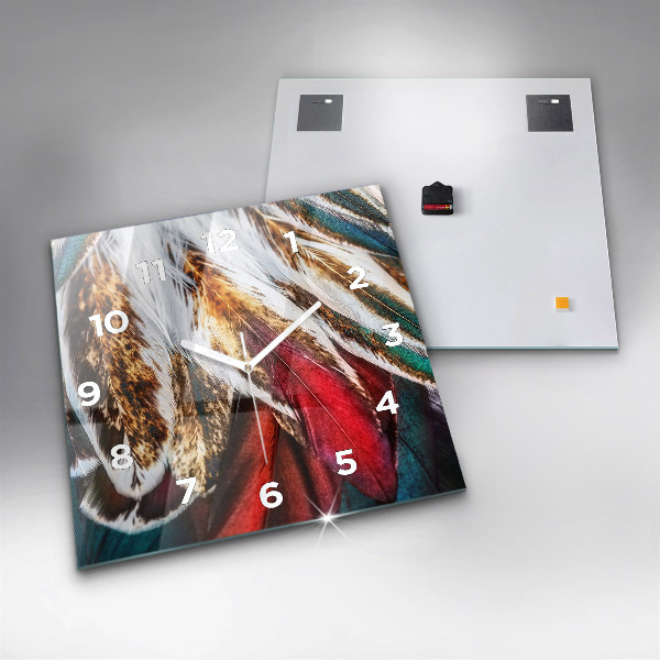 Orologio quadrato Piume di uccello marrone chiaro