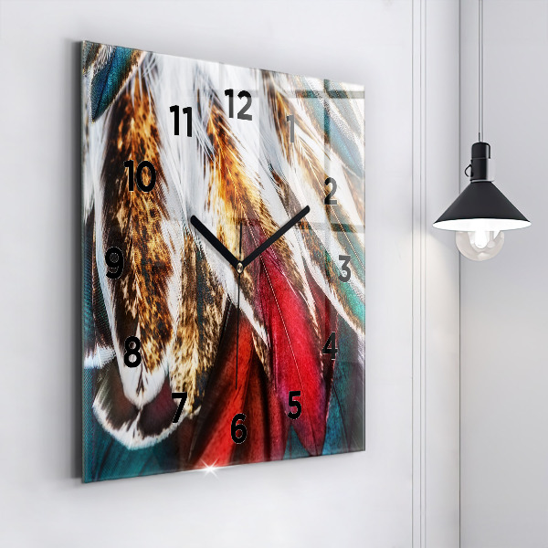 Orologio quadrato Piume di uccello marrone chiaro