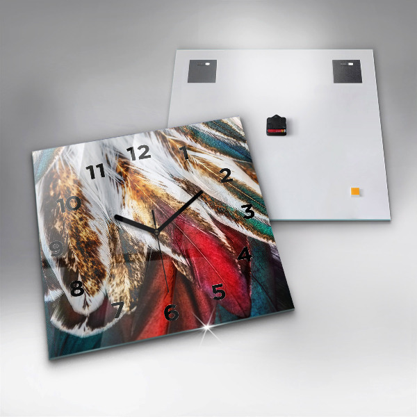 Orologio quadrato Piume di uccello marrone chiaro