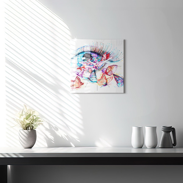 Orologio quadrato Occhio di farfalla colorato