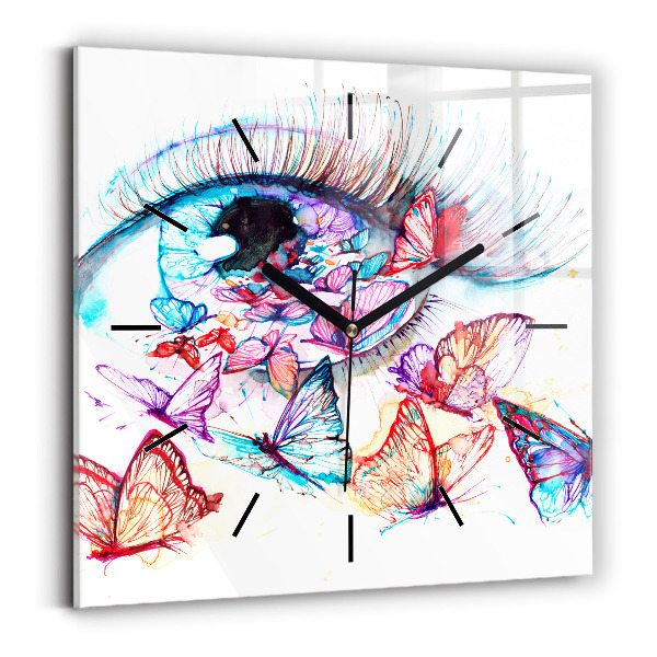 Orologio quadrato Occhio di farfalla colorato